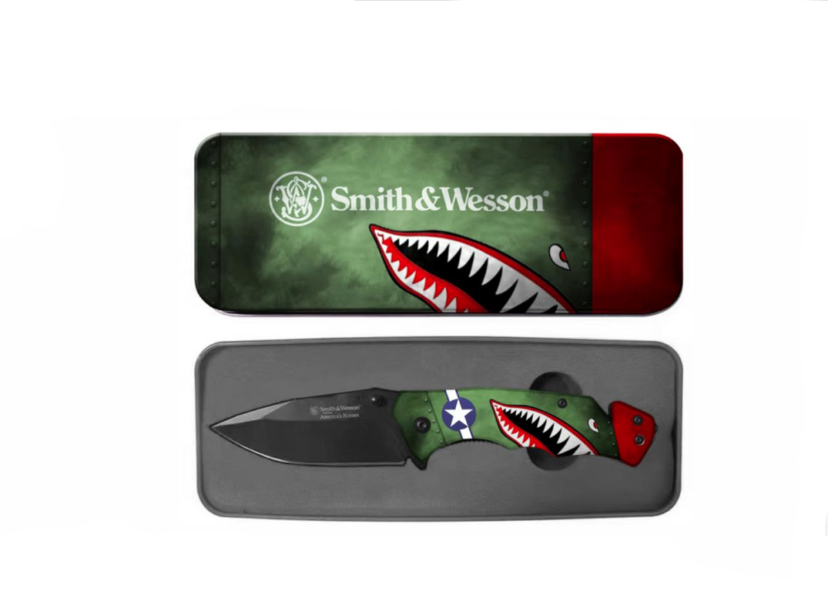 Smith & Wesson Shark Mouth Fighter Plane Knife Tin Set