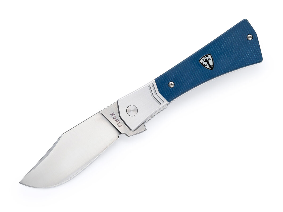 Finch Sapphire Blue Micarta Undertaker Flipper