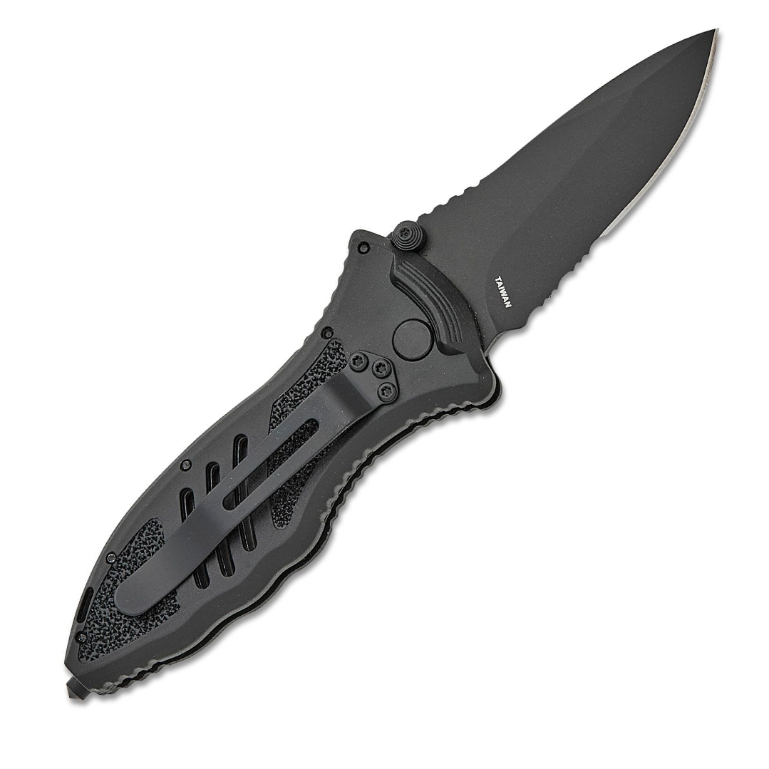 BLACKHAWK® Black FRN CQD Small Button Lock Folder (Partial Serrated) - Image 2