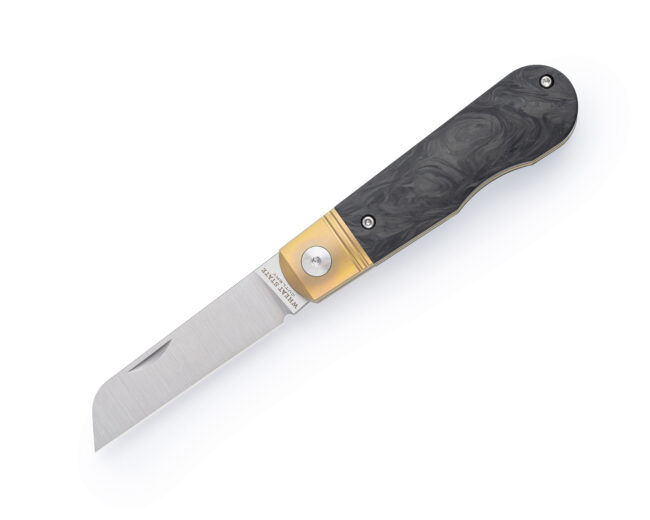 Wheat State Cutlery Black Swirl Carbon Fiber Peacemaker Barlow