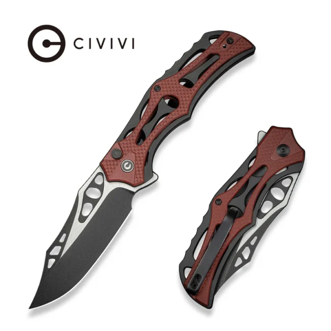 Civivi Black Aluminum with Burgundy G10 Biophase