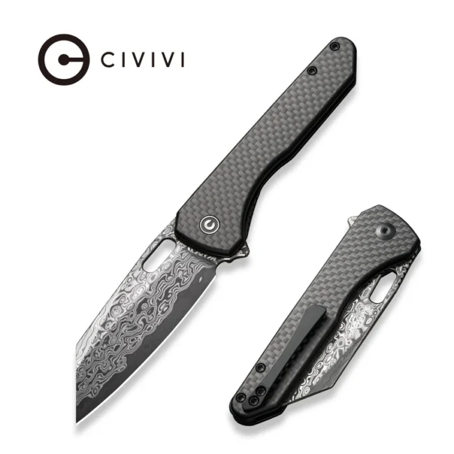 Civivi Carbon Fiber Damascus Nugz Flipper