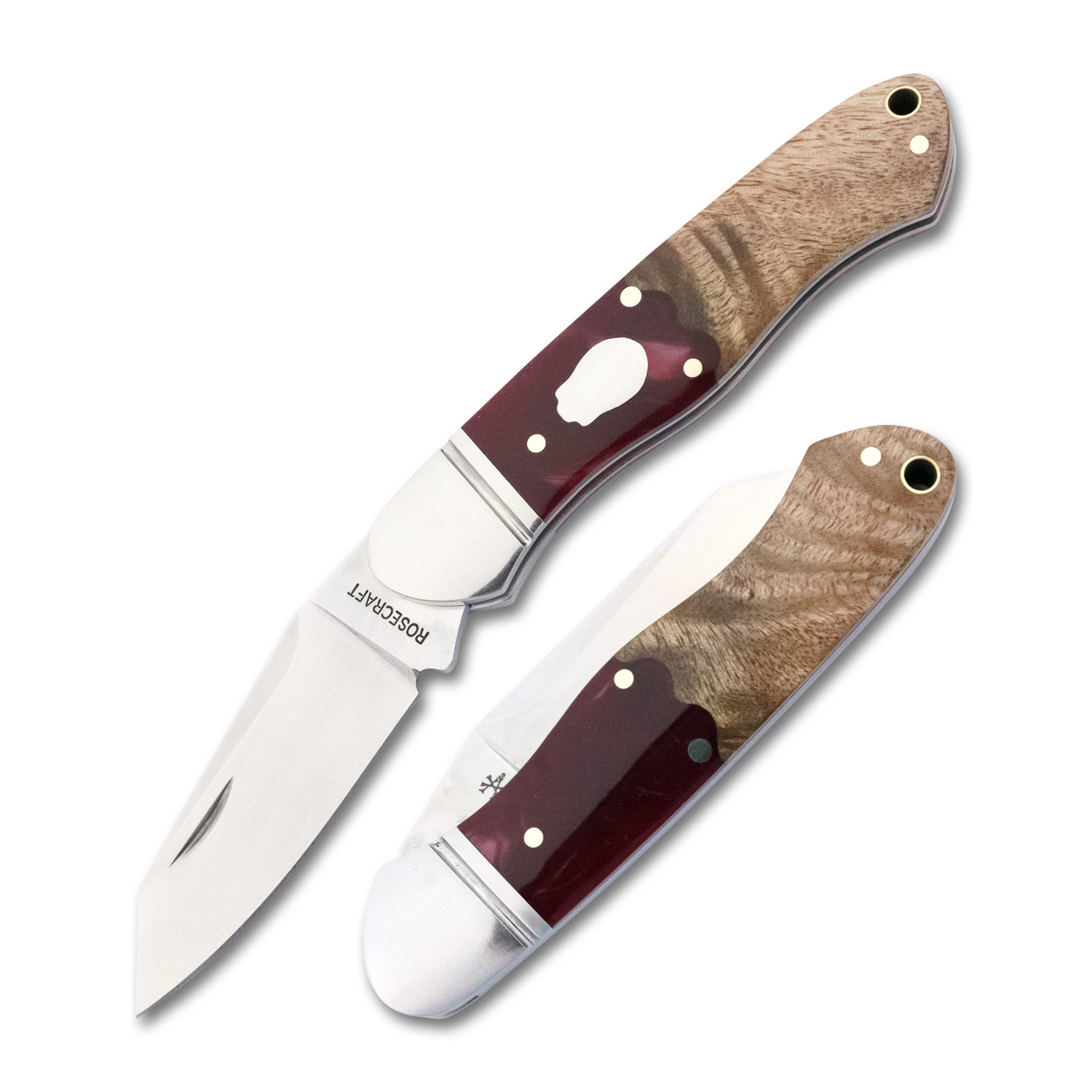 RoseCraft Blades Red Resin Burl Wood Ocoee River Kayak