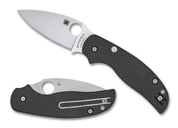 Spyderco Sprint Run Carbon Fiber Button Release Compression Lock Sage 6