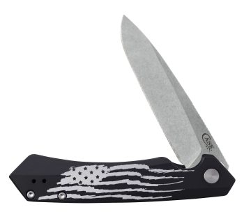 Case Black Anodized Aluminum Destressed Flag Kinzua Flipper