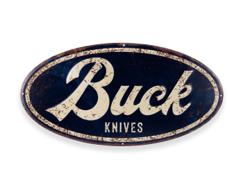 Buck Oval Tin Tacker Sign