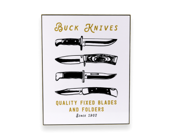 Buck Quality Blades Tin Tacker Sign