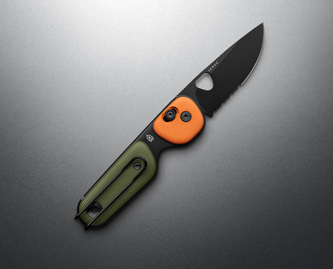 The James Brand OD Green and Orange Partial Serrated Redstone - Image 2