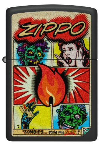 Zippo Lighter Comic Zombies Design