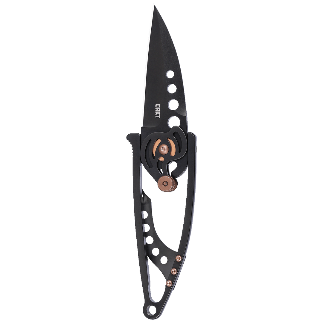 CRKT Snap-Lock Messer – 420J2 Stahl, Skelettgriff 10,5 Cm, Mit Clip & Paracord-Band, Seitliche Dreh-Öffnung