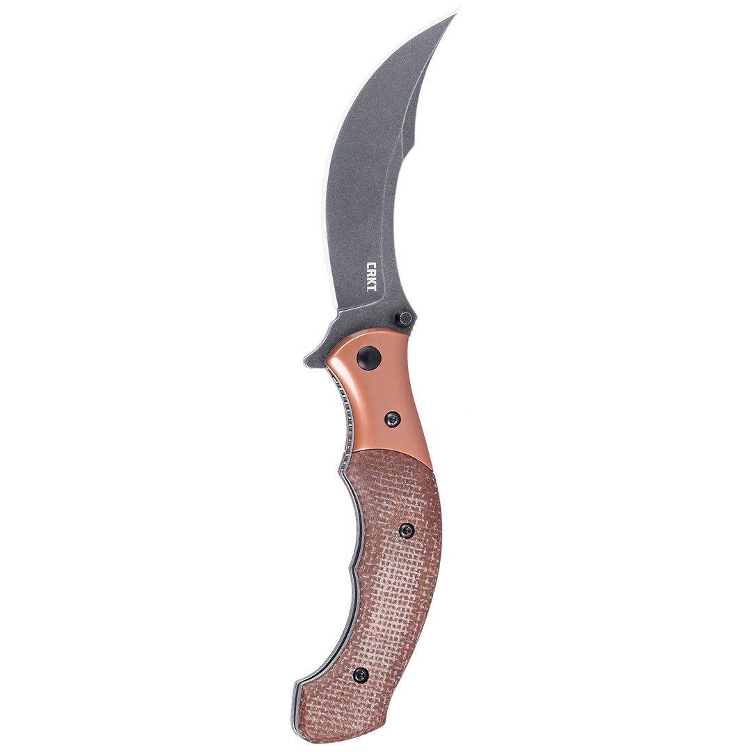 CRKT Folts Brown Micarta Compact Ritual Assisted Flipper Knife