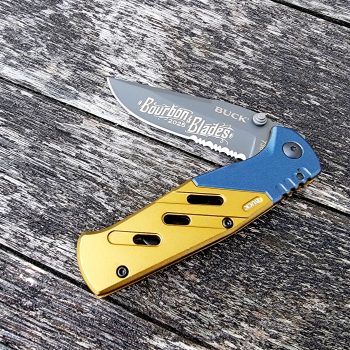 Buck Bourbon & Blades 2025 Aluminum Partial Serrated Trekker XLT