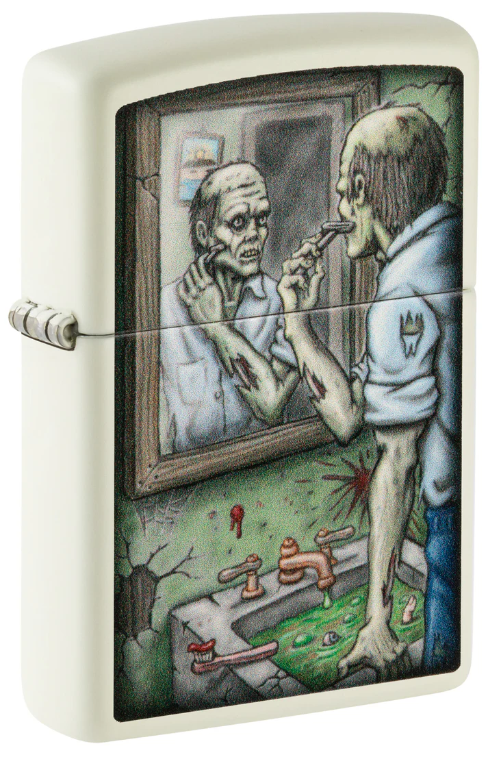 Zippo Lighter Shaving Zombie Design