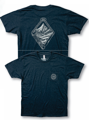 Case Navy Heather Knife and Mountains Shirt X-LARGE