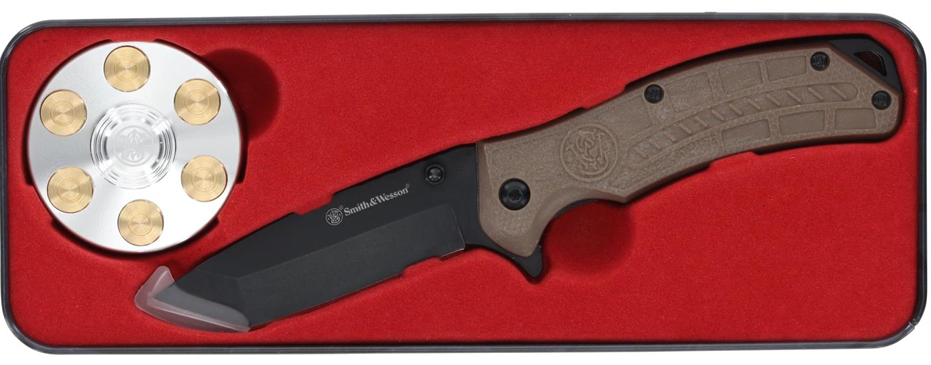Smith & Wesson Knife & Fidget Spinner Combo Gift Tin Set