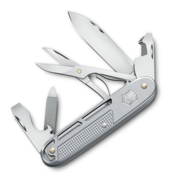 Victorinox Swiss Army Silver Skeletonized Alox Synergy X Liner Lock