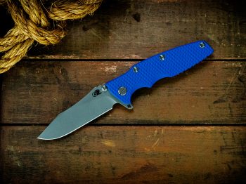 Rick Hinderer Blue G10 Hollow Ground EKLIPSE 3.5" Working Finish