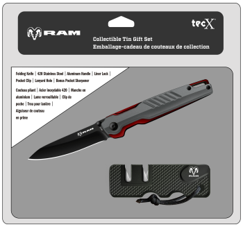 Ram TecX Aluminum Flipper & Sharpener Gift Tin Set