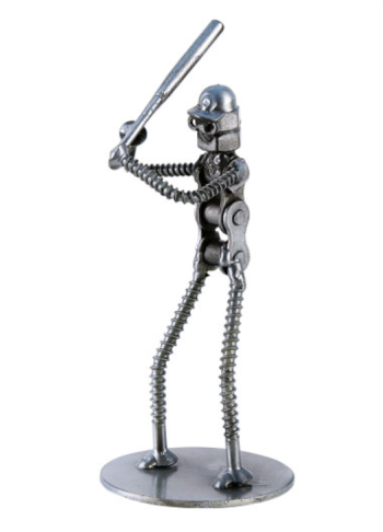 Recycled Metal Art - Baseball Player