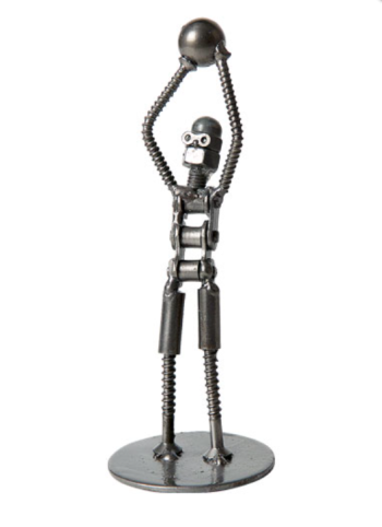 Recycled Metal Art - Basketball Player