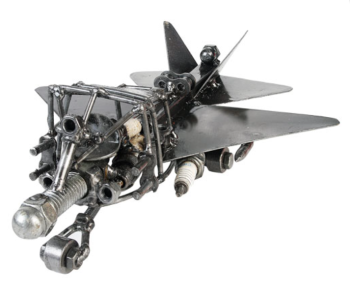 Recycled Metal Art - Fighter Jet