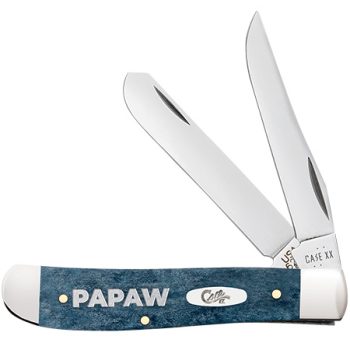 Case Smooth Mediterranean Blue Bone PAPAW Mini Trapper