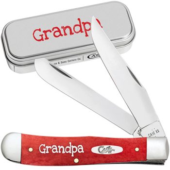 Case Dark Red Bone GRANDPA Trapper