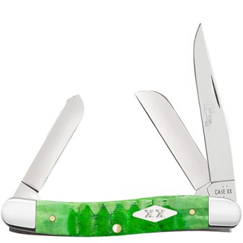 Case FIRST RUN Bright Green Bone Gator Jig Medium Stockman