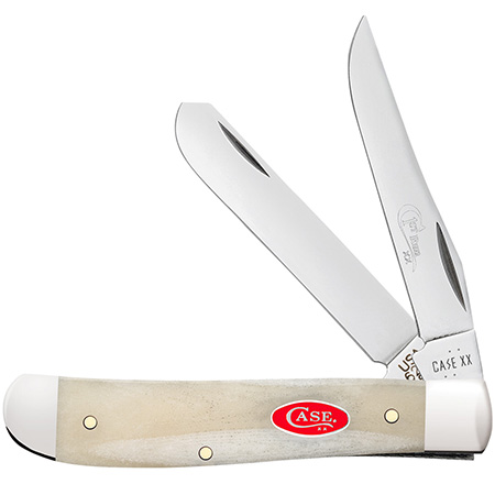 Case FIRST RUN Smooth Natural Bone Red Shield Mini Trapper