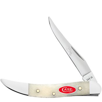 Case FIRST RUN Smooth Natural Bone Red Shield Small Texas Toothpick