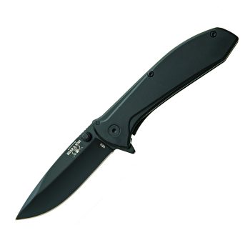 Bear Black Stainless Steel Flipper Frame Lock Knife