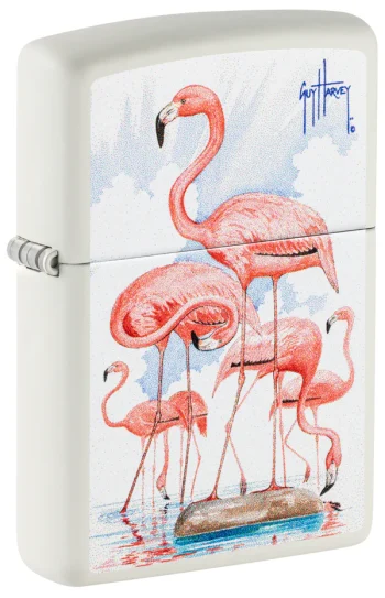 Zippo Lighter Guy Harvey Flamingos Design