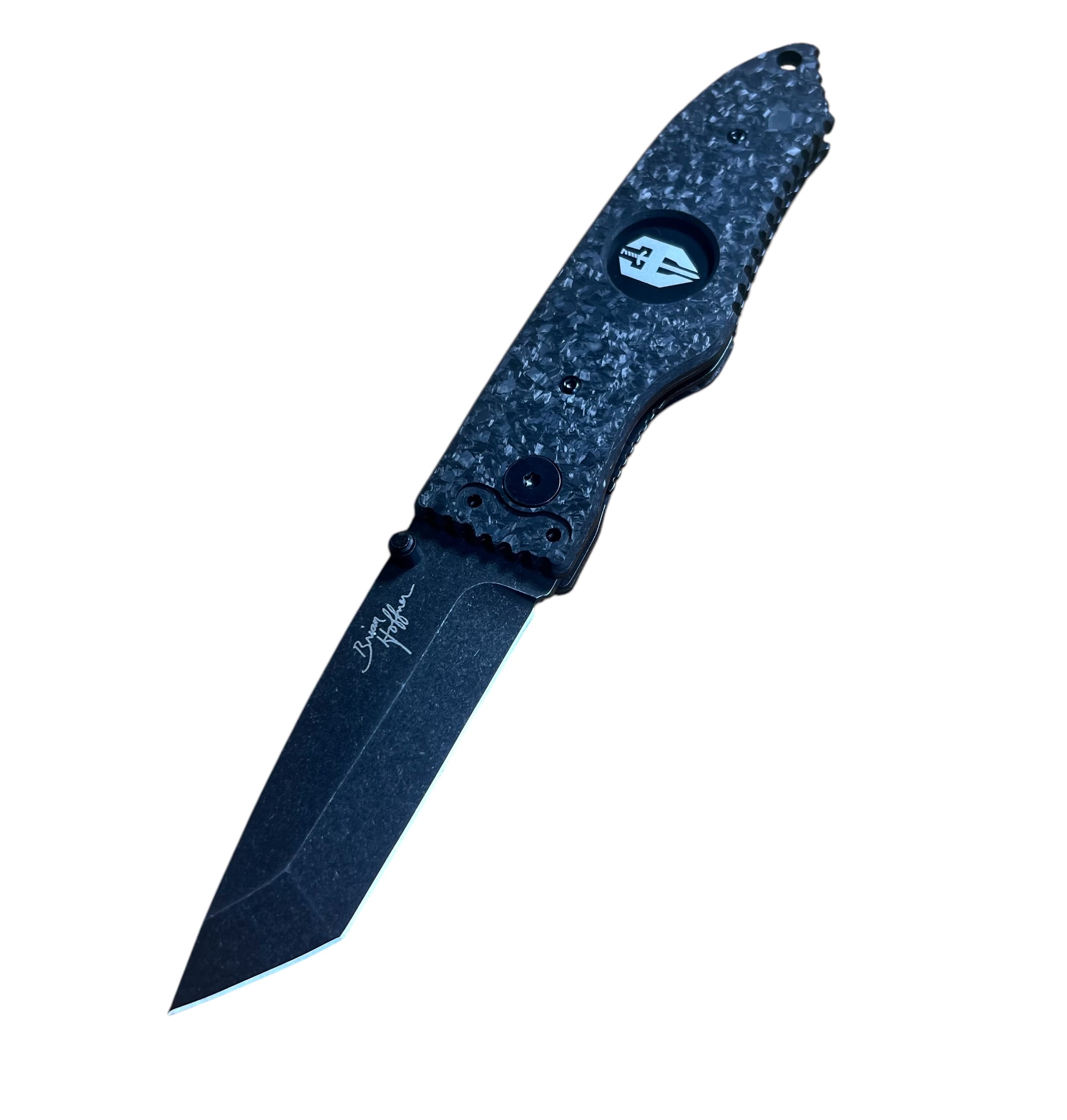 Hoffner 3.5" Tanto Carbon Fiber Fractured Grip "SNAP" Folding Knife