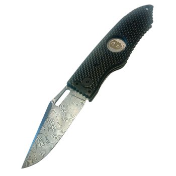 Hoffner 3.5" Damascus Carbon Fiber 3D Grip "SNAP" Folding Knife