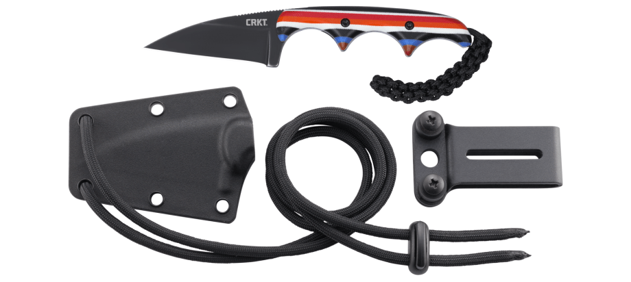 CRKT Folts Minimalist Wharncliffe Neck Knife Multi-Colored G10