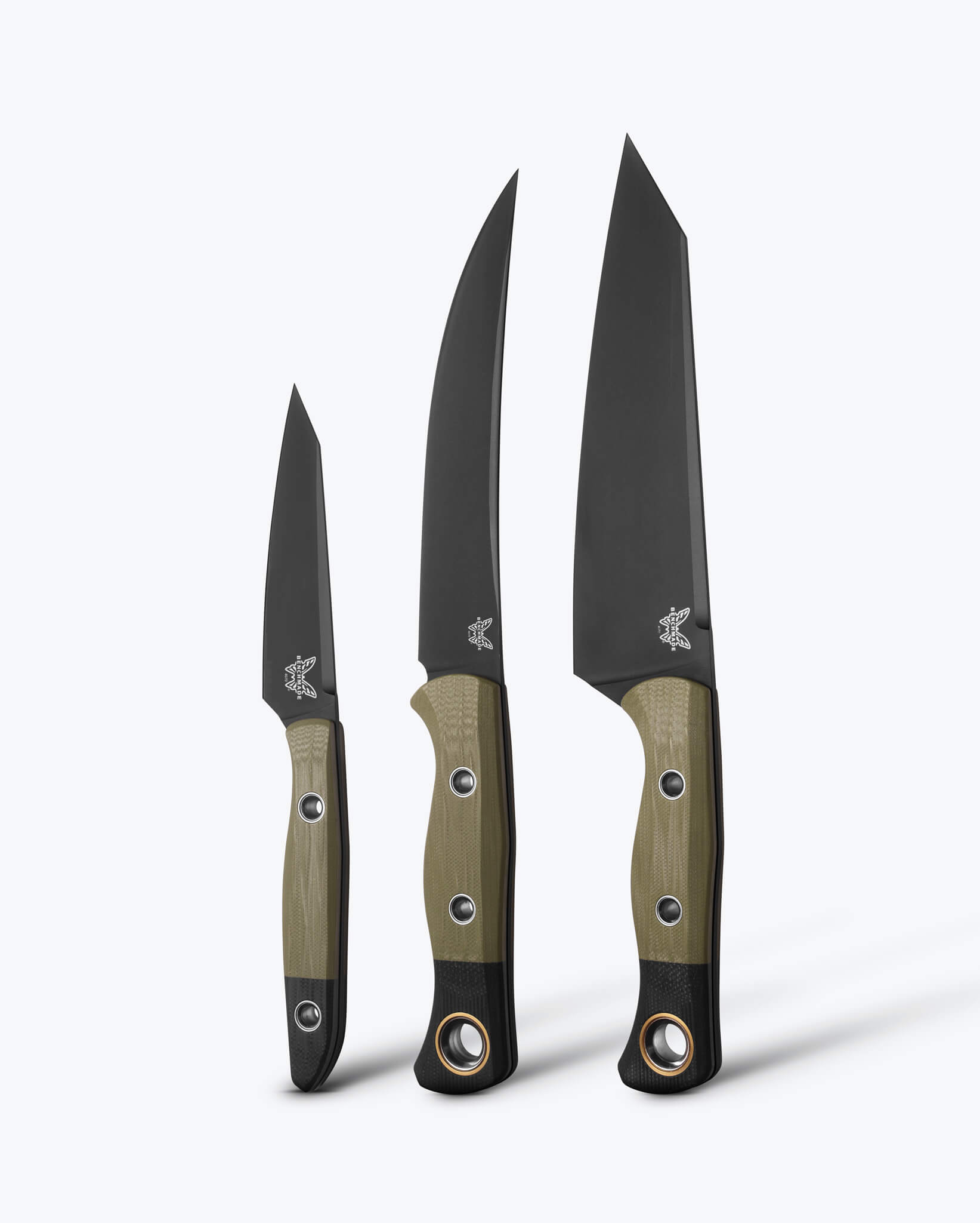 Benchmade OD Green G10 DLC Coated 3 Piece Kitchen Set