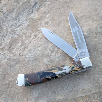 Cooper Cutlery Battle Axe Brand Woodland Camo Trapper