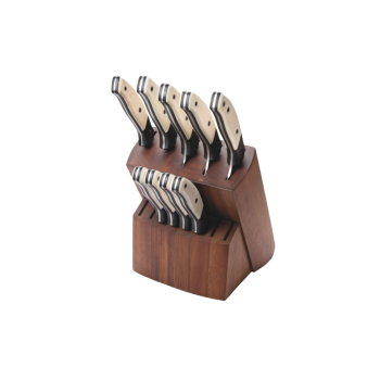 Bear White Smooth Bone 10 Piece Block Set w/ Walnut Block