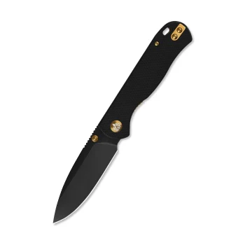 QSP Knife Black G-10 Ferret Black Blade