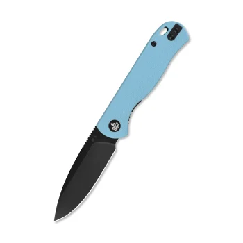 QSP Knife Sky Blue G-10 Ferret Black Blade