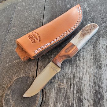 Anza Knives 8F Walnut and Elk Fixed Blade
