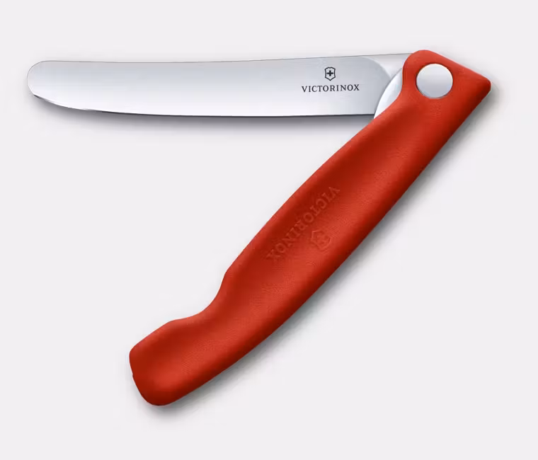 Victorinox Red Folding Paring Knife Plain Edge