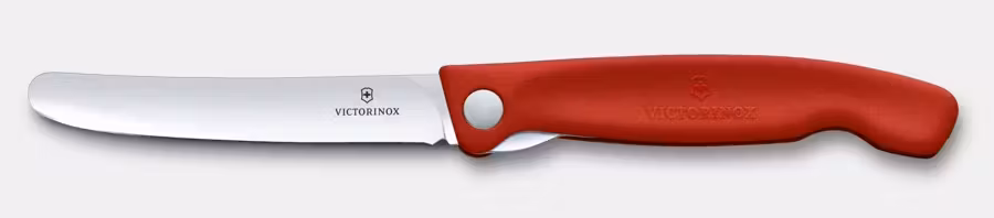 Victorinox Red Folding Paring Knife Plain Edge