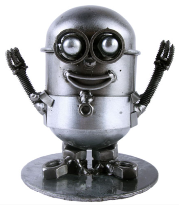 Recycled Metal Art - Minion Bob