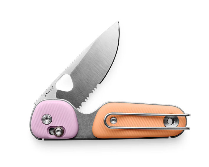 The James Brand Sherbet and Pink Haze Partial Serrated Redstone