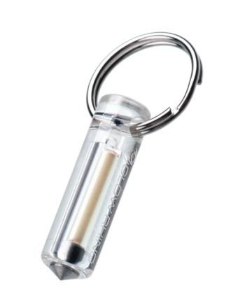 Glow Rhino Clear Plastic Orange Tritium Ember Fob