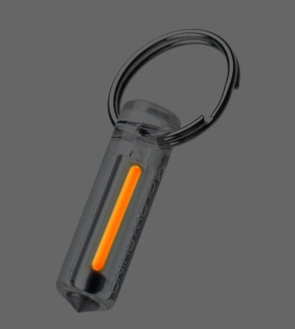 Glow Rhino Clear Plastic Orange Tritium Ember Fob - Image 2