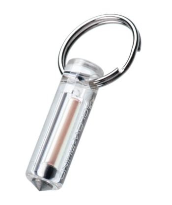 Glow Rhino Clear Plastic Red Tritium Ember Fob