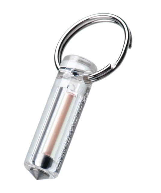 Glow Rhino Clear Plastic Red Tritium Ember Fob