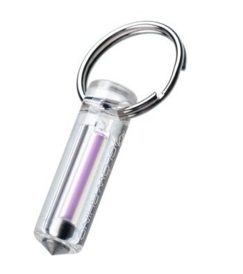 Glow Rhino Clear Plastic Purple Tritium Ember Fob